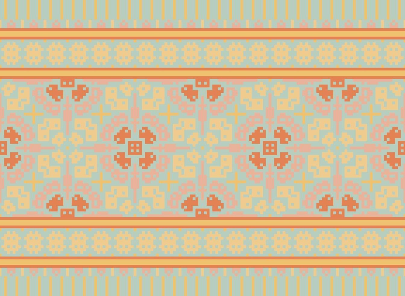 Kreuz Stich. Pixel. geometrisch ethnisch orientalisch nahtlos Muster traditionell Hintergrund. Azteken-Stil abstrakt Vektor Illustration. Design zum Textil, Vorhang, Teppich, Hintergrund, Kleidung, Verpackung