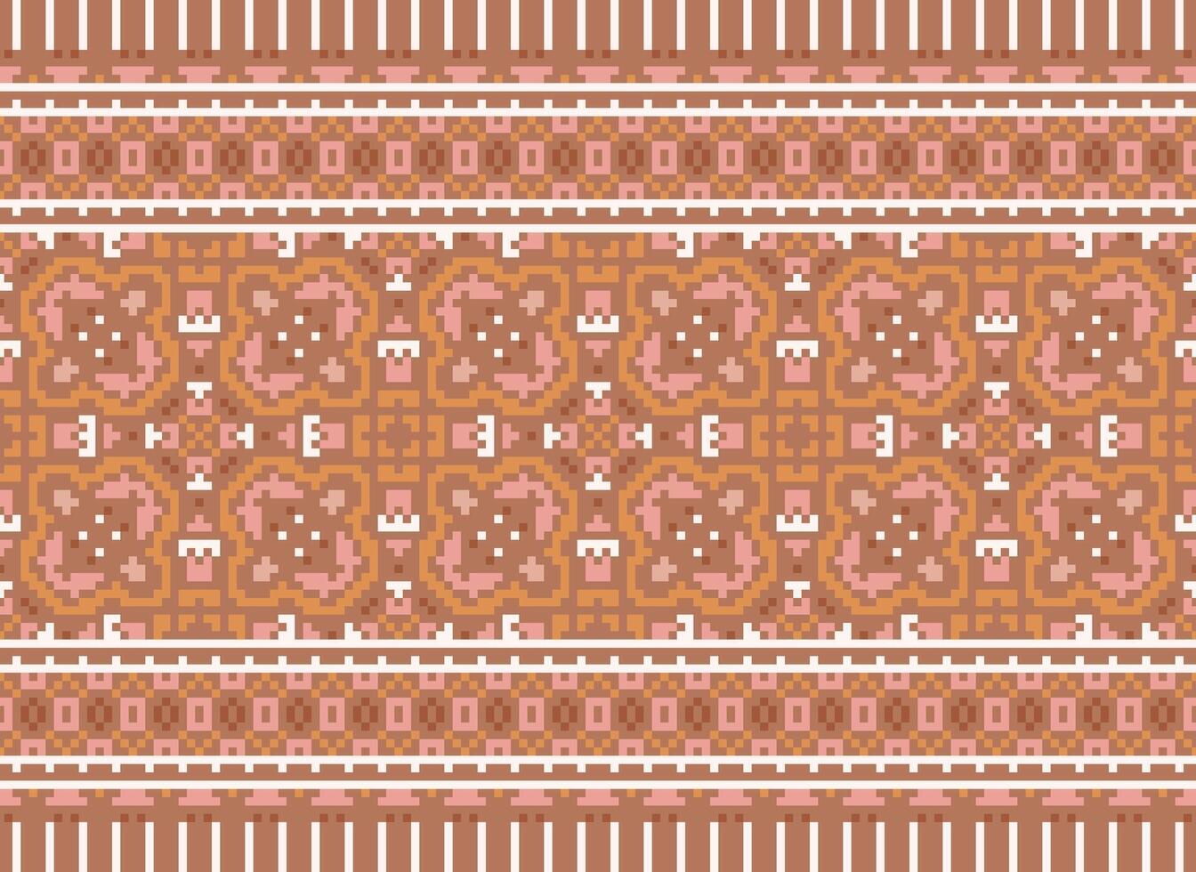 Blumen- Kreuz Stich stickerei.geometrisch ethnisch orientalisch nahtlos Muster traditionell Hintergrund.aztec Stil abstrakt Vektor illustration.design zum Textur, Stoff, Kleidung, Verpackung, Dekoration, Druck.