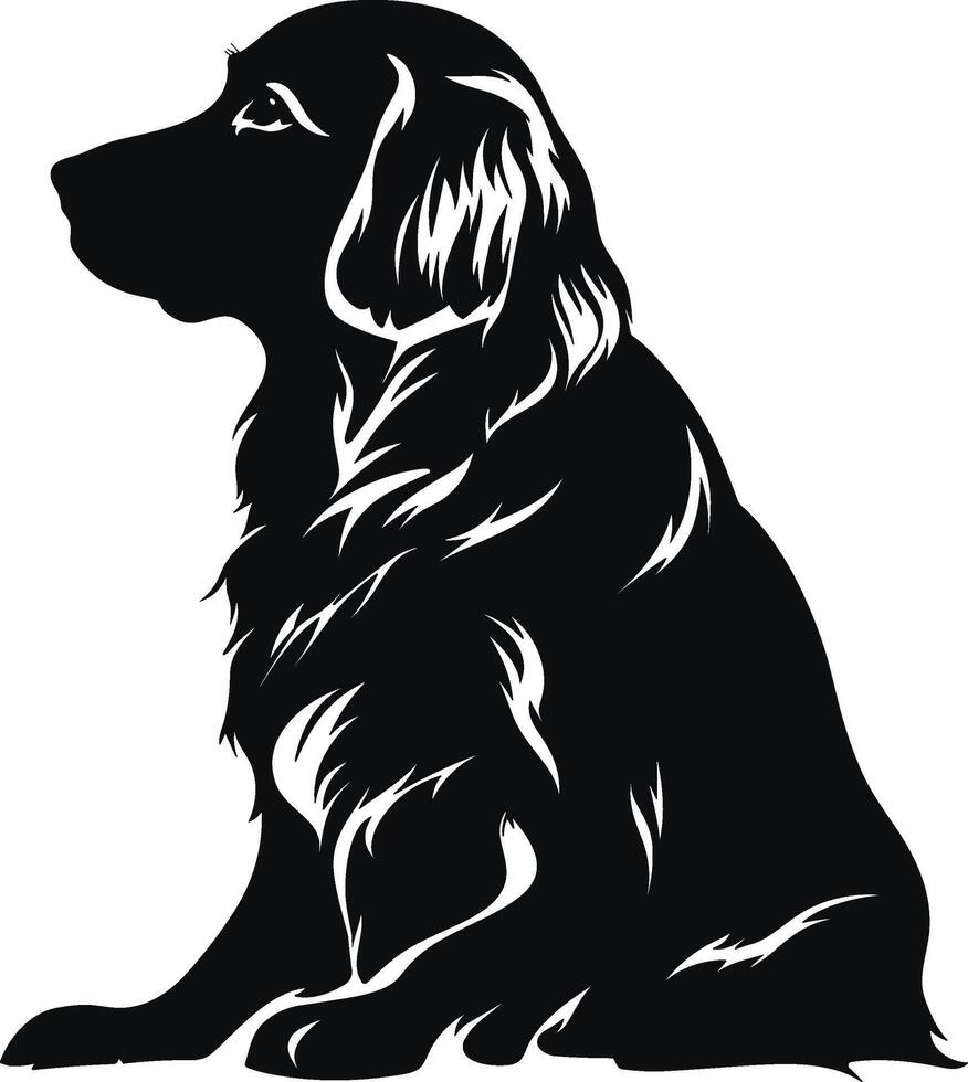 Vektor Silhouette golden Retriever schwarz Hund Logo Vektor