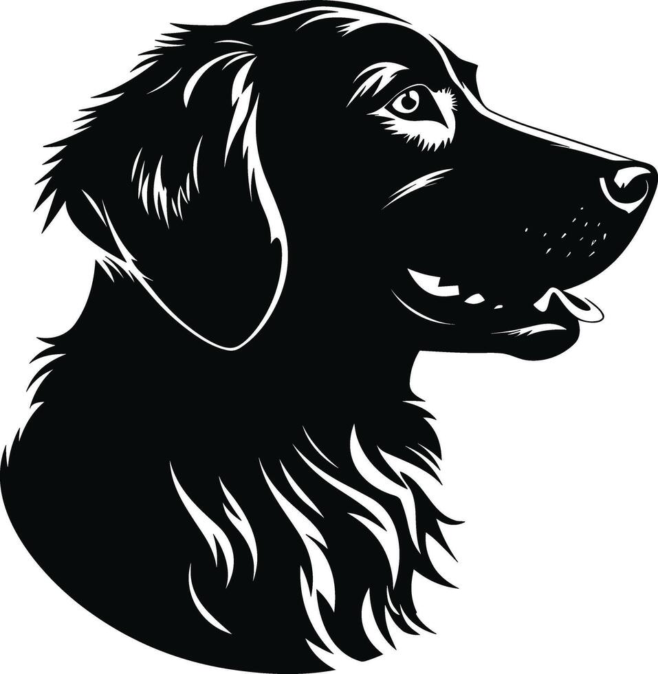 vektor silhuett gyllene retriever svart hund logotyp vektor