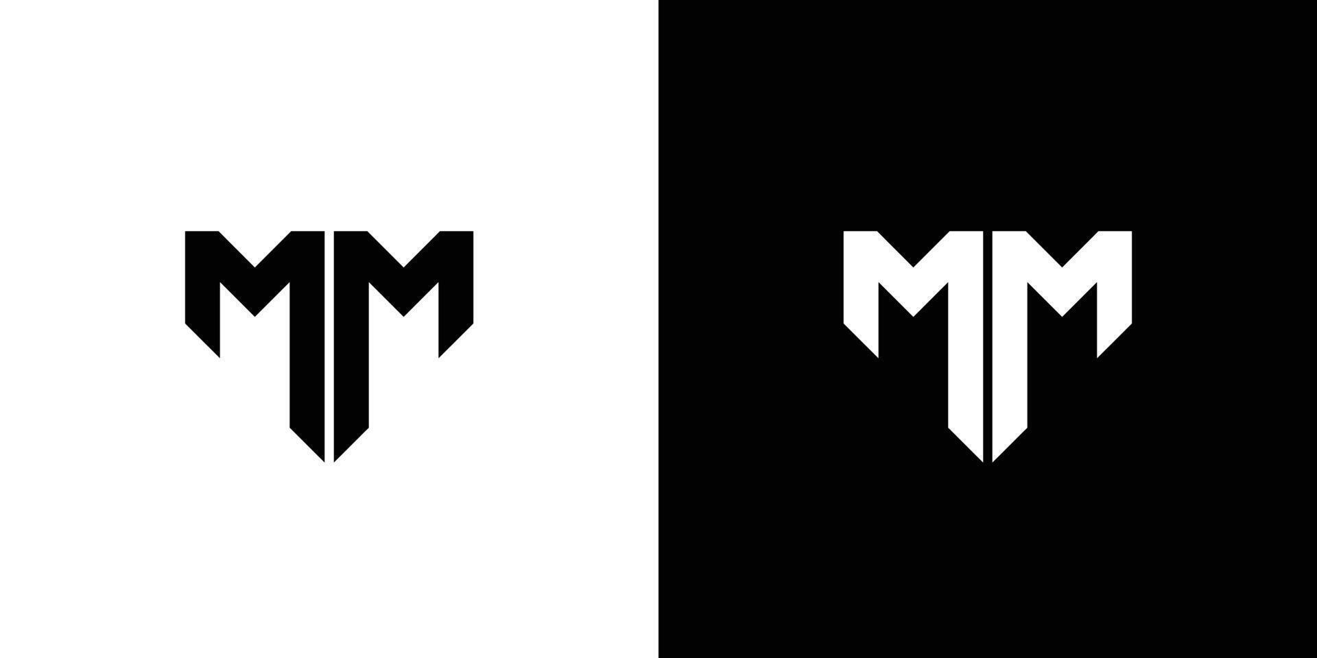 modern und stark Brief mm Initialen Logo Design vektor