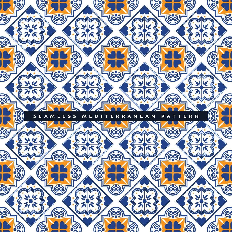 Jahrgang nahtlos Mittelmeer Fliese Muster dekorativ Hintergrund vektor