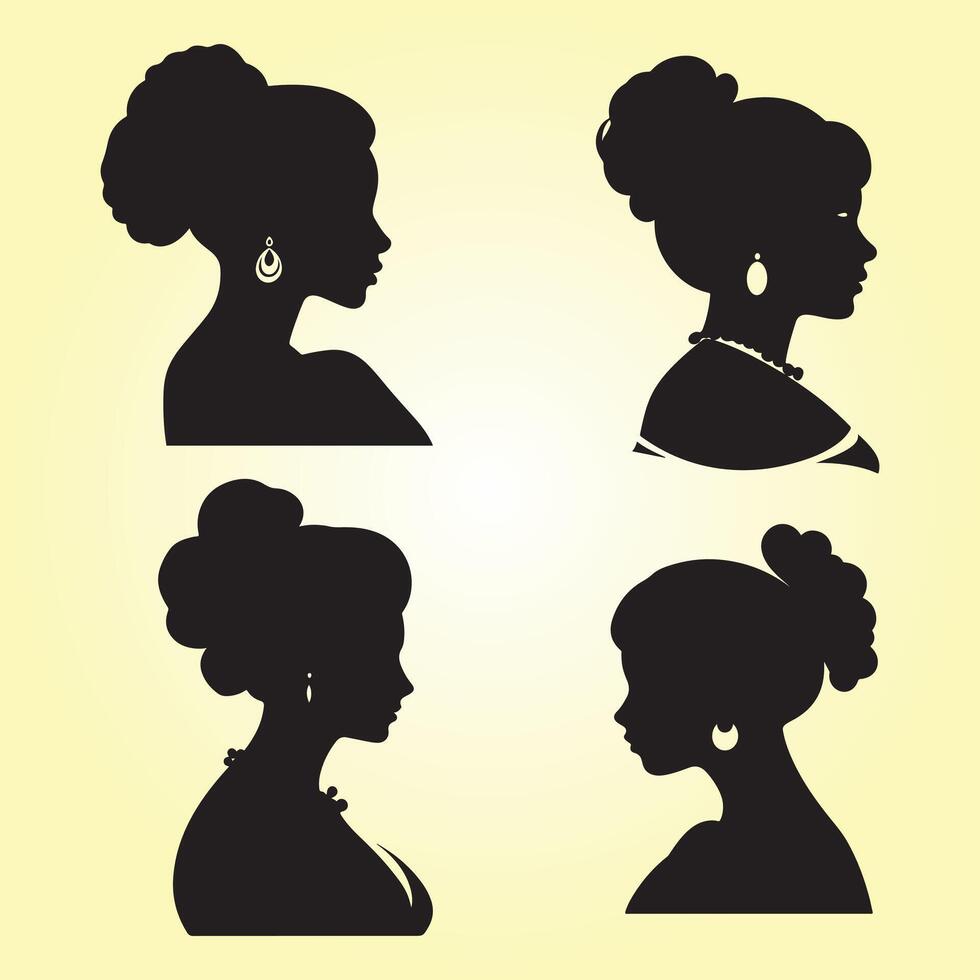 chloe kvinna siluett, chloe kvinna uppsättning silhuett på en vit bakgrund silhuett vektor