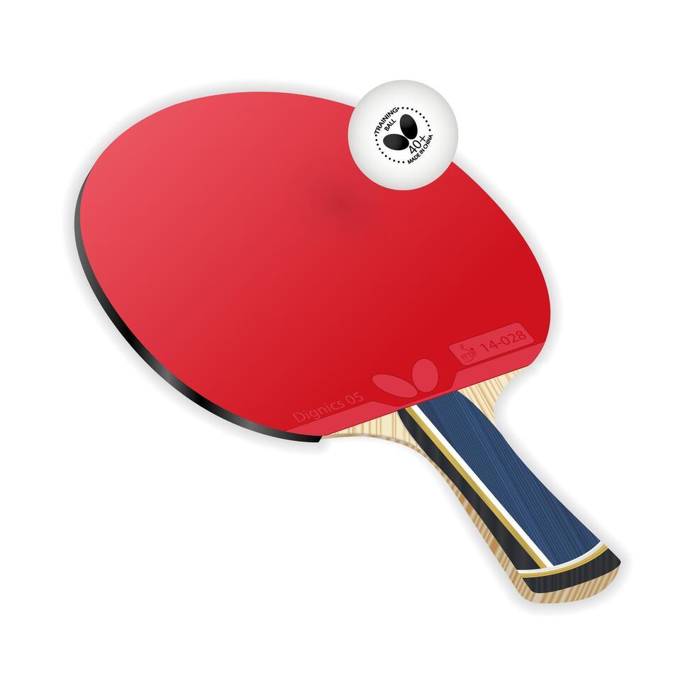 realistisk tennis racket. racketar för tabell tennis. ping pong. fjäril företag. professionell sporter Utrustning. vektor