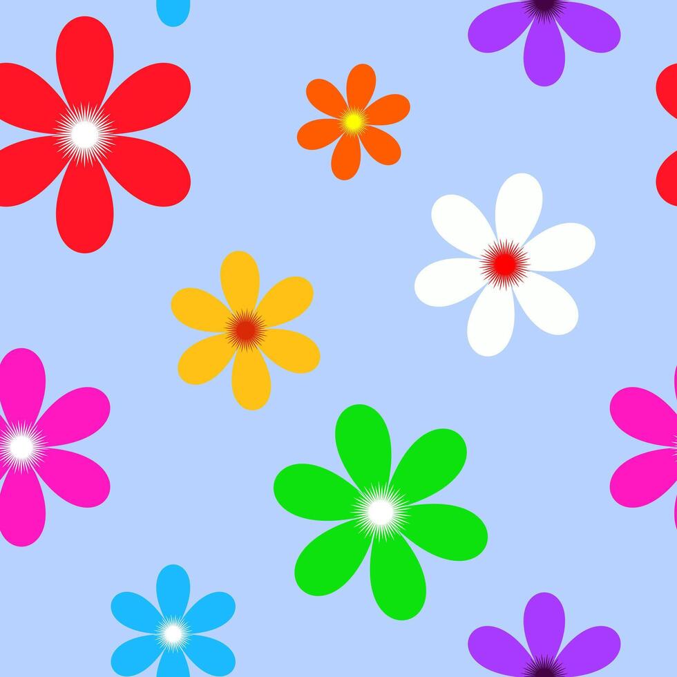 färgrik blommig sömlös mönster med festlig färger vektor