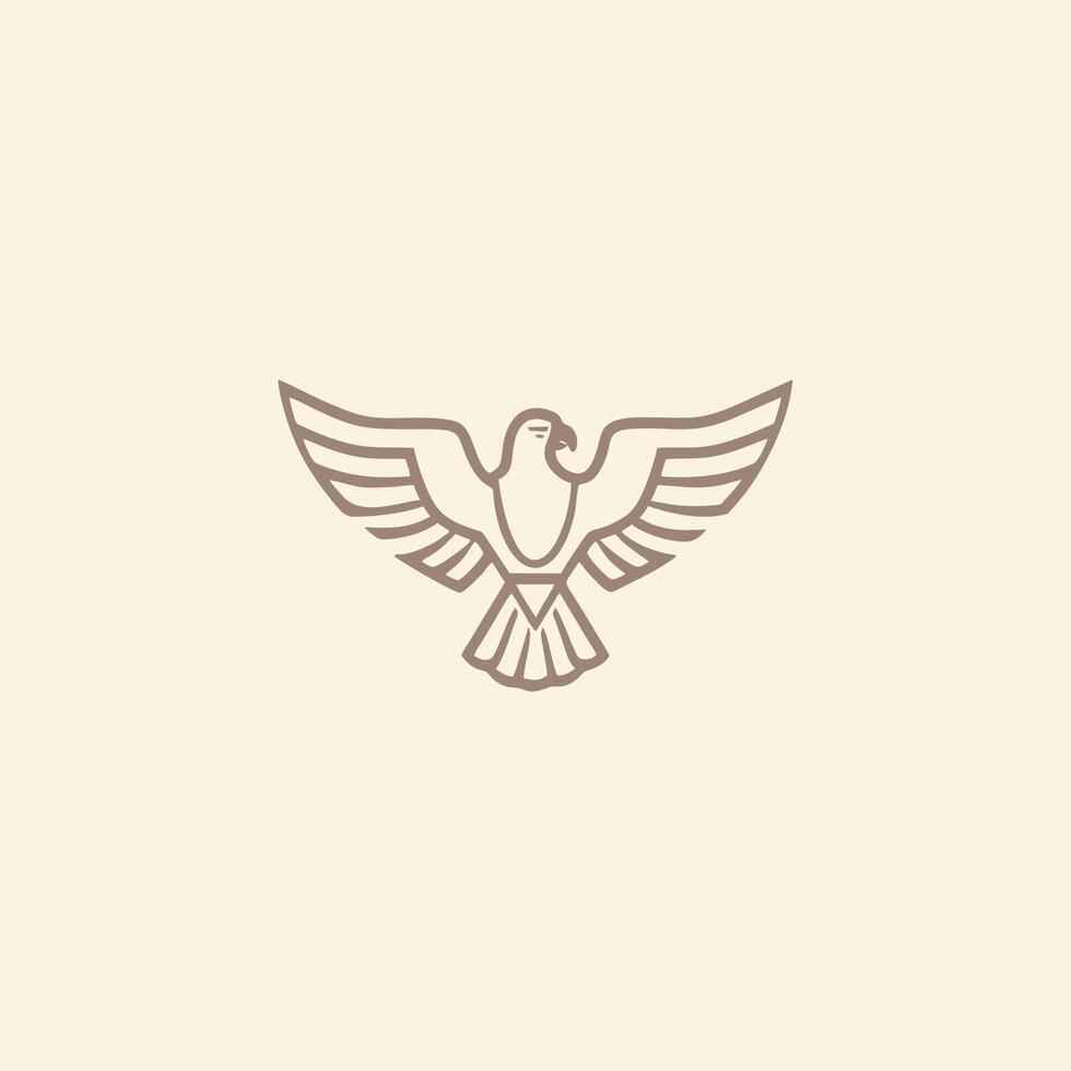 ai generiert Horus Mono Linie Logo Symbol Design Vorlage.eagle, Linie, eben Vektor Illustration.