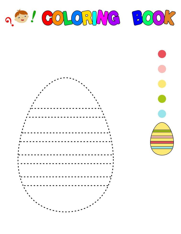 färg bok med en ägg.påsk ägg.färgning sidor för barn.pedagogiska spel. arbetsblad. vektor