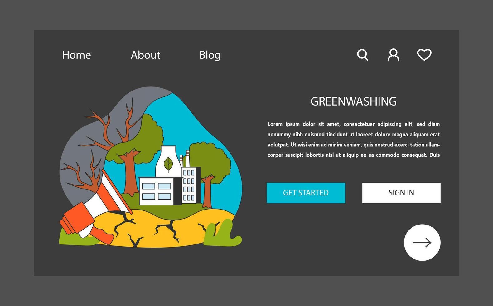 Greenwashing. Verbraucher Desinformation mit Fälschung Marketing Kampagne vektor