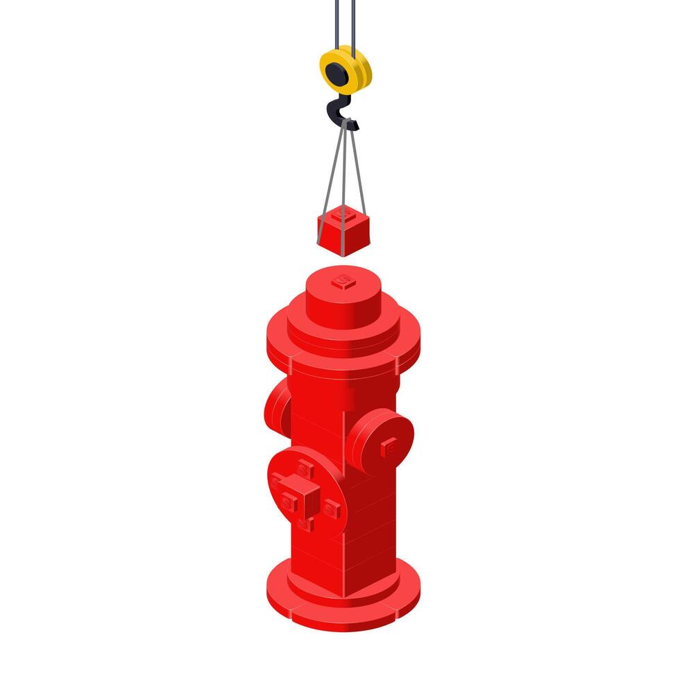 brand hydrant produktion begrepp på vit bakgrund. vektor