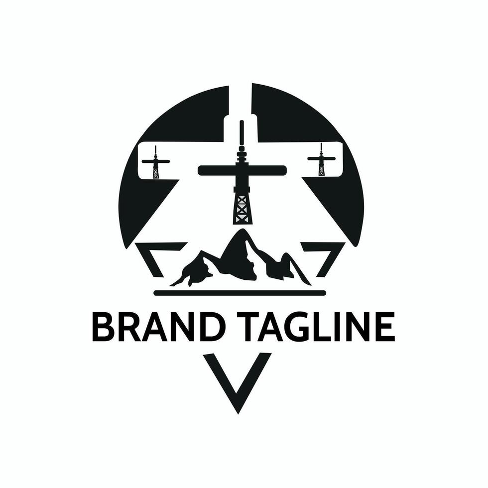 Illustrator Grafik von ts Turm und zwei Berge Brief Symbol. perfekt zum Logo Design, Logo Firma, usw vektor