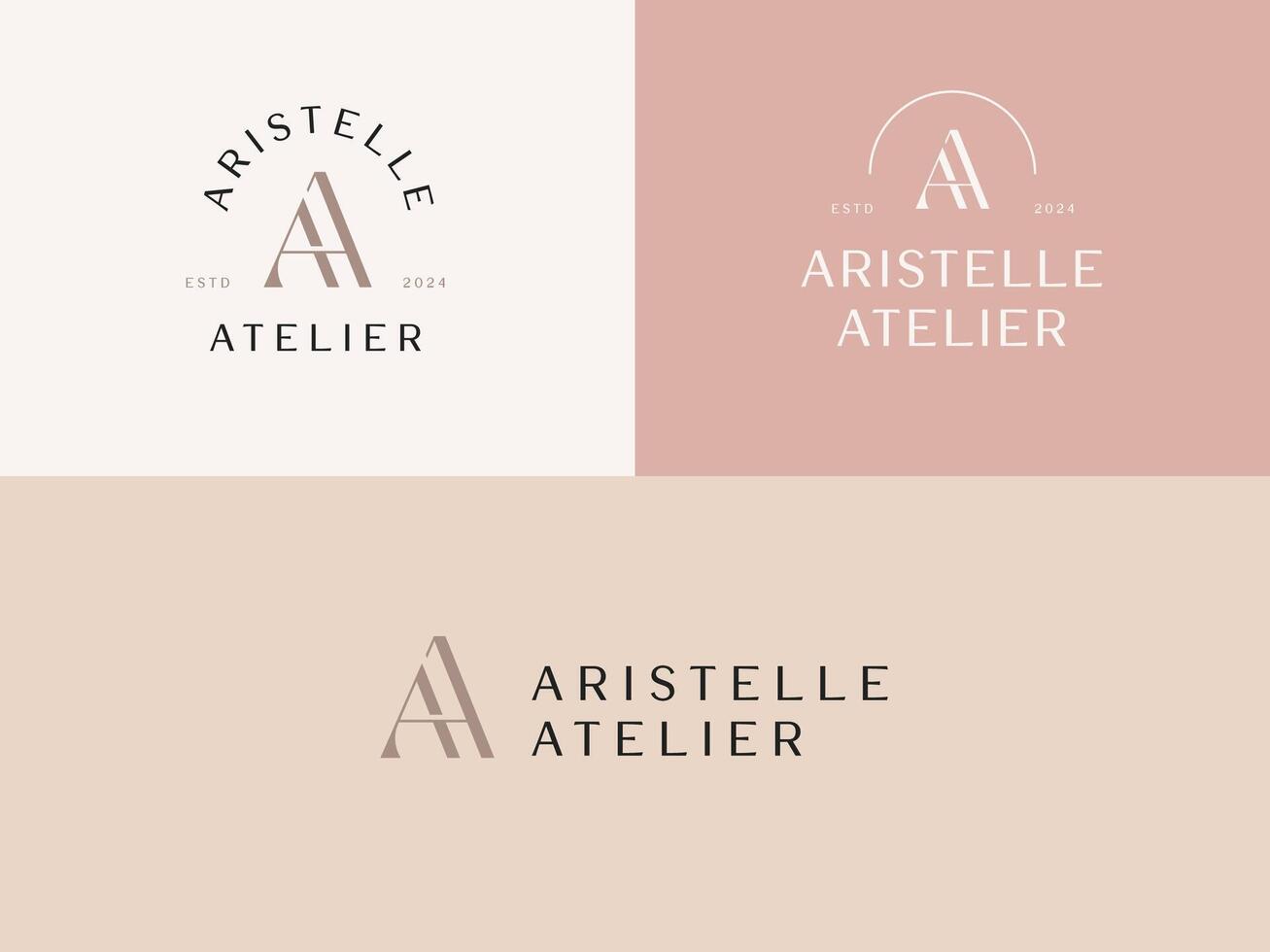 Brief aa zum aristoteles Atelier Dame Preneur Logo Vorlage zum Geschäftsfrau vektor