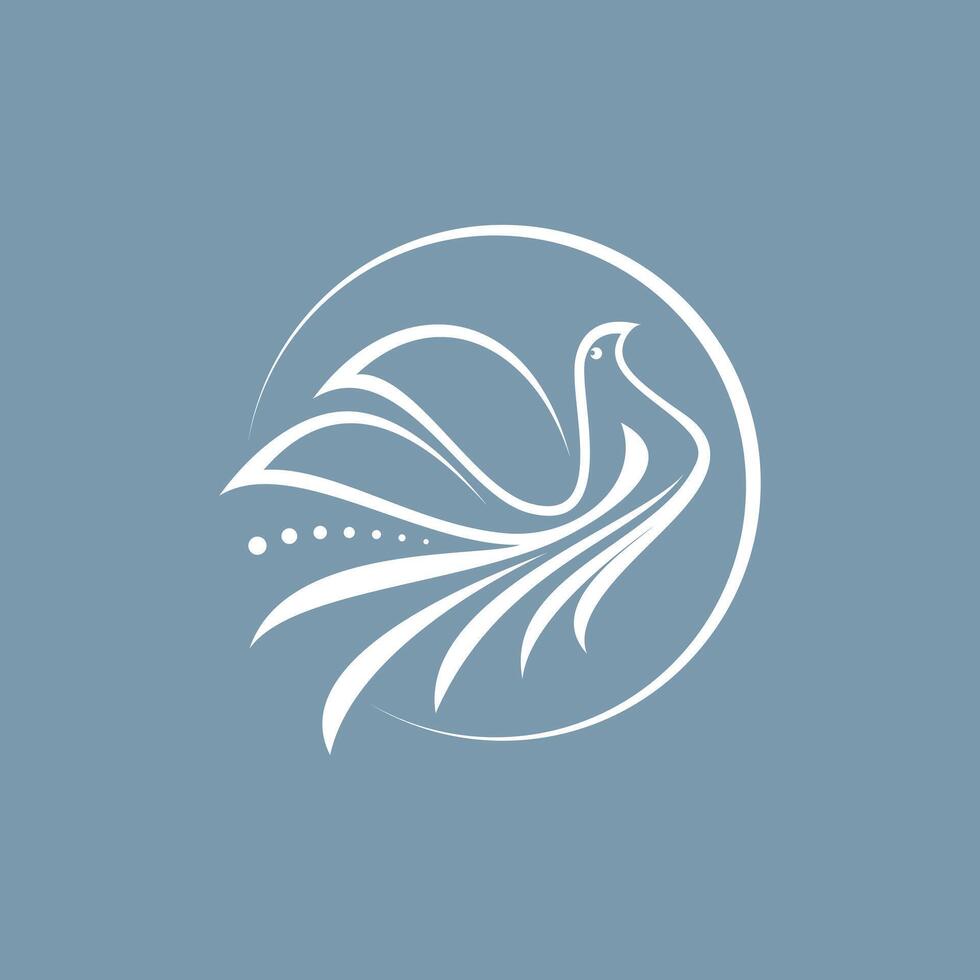 Logo Design Grafik Konzept kreativ Prämie Vektor Lager abstrakt Zeichen Linie Kunst elegant fliegend Vogel Taube Taube verbunden zu Hand gezeichnet Schönheit Tierwelt