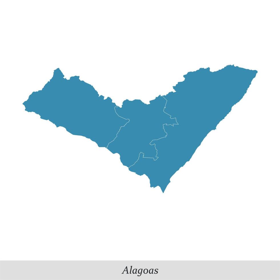 Karta av alagoas är en stat av Brasilien med mesoregioner vektor