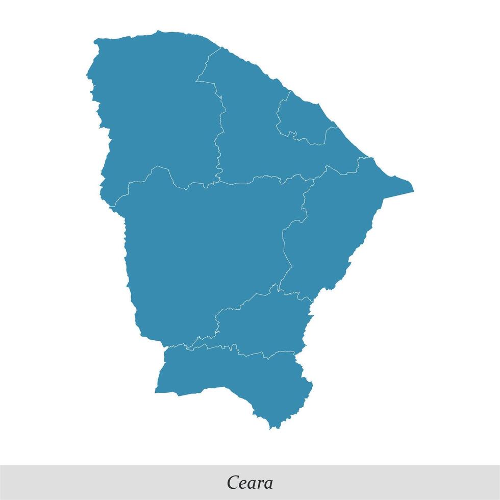 Karta av ceara är en stat av Brasilien med mesoregioner vektor