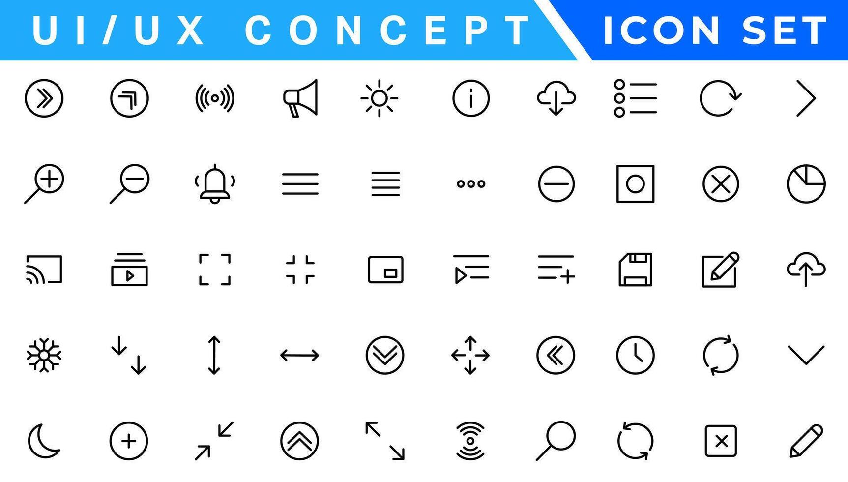 ui ux begrepp ikon uppsättning, användare gränssnitt ikon uppsättning samling. vektor