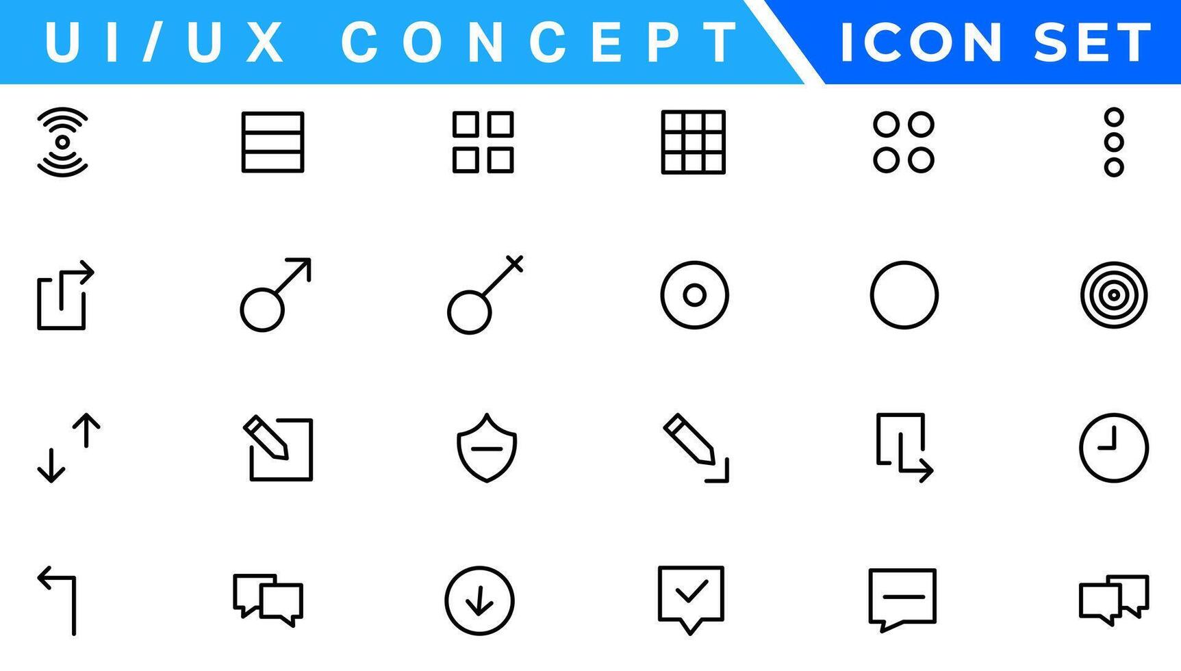 ui ux begrepp ikon uppsättning, användare gränssnitt ikon uppsättning samling. vektor