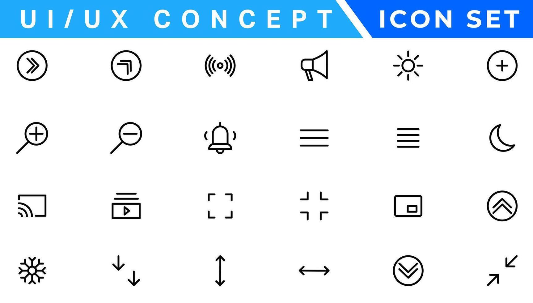 ui ux begrepp ikon uppsättning, användare gränssnitt ikon uppsättning samling. vektor