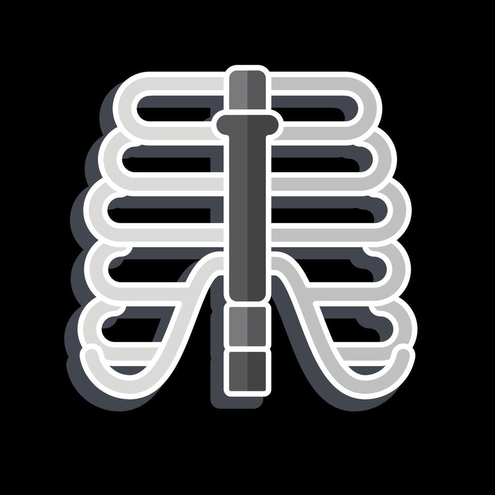 Symbol Thorax. verbunden zu Mensch Organ Symbol. glänzend Stil. einfach Design editierbar. einfach Illustration vektor