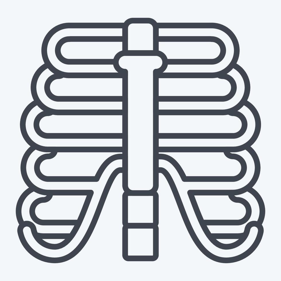 Symbol Thorax. verbunden zu Mensch Organ Symbol. Linie Stil. einfach Design editierbar. einfach Illustration vektor