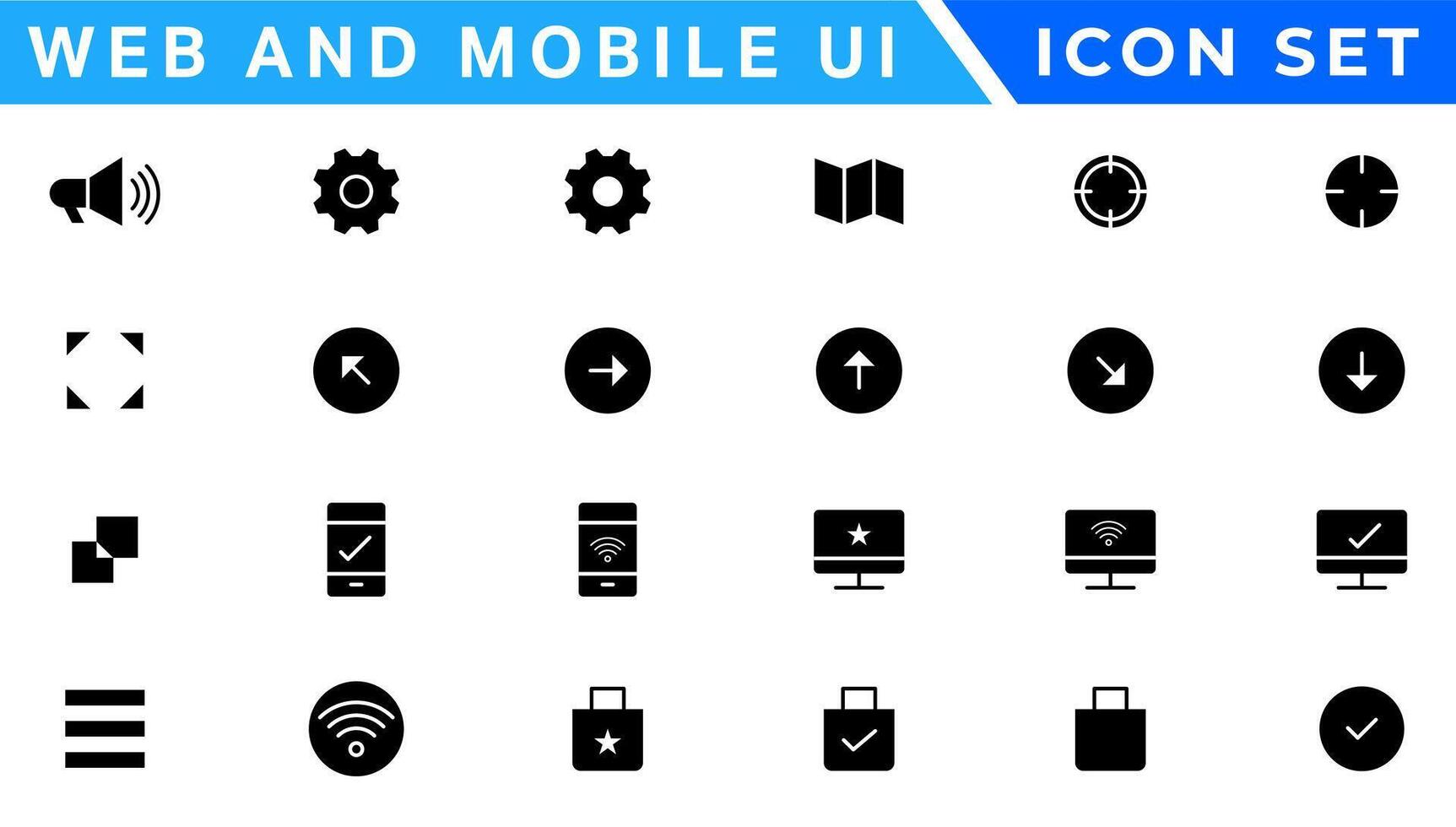 ui ux Symbol Mega Satz, Benutzer Schnittstelle Iconset Sammlung vektor