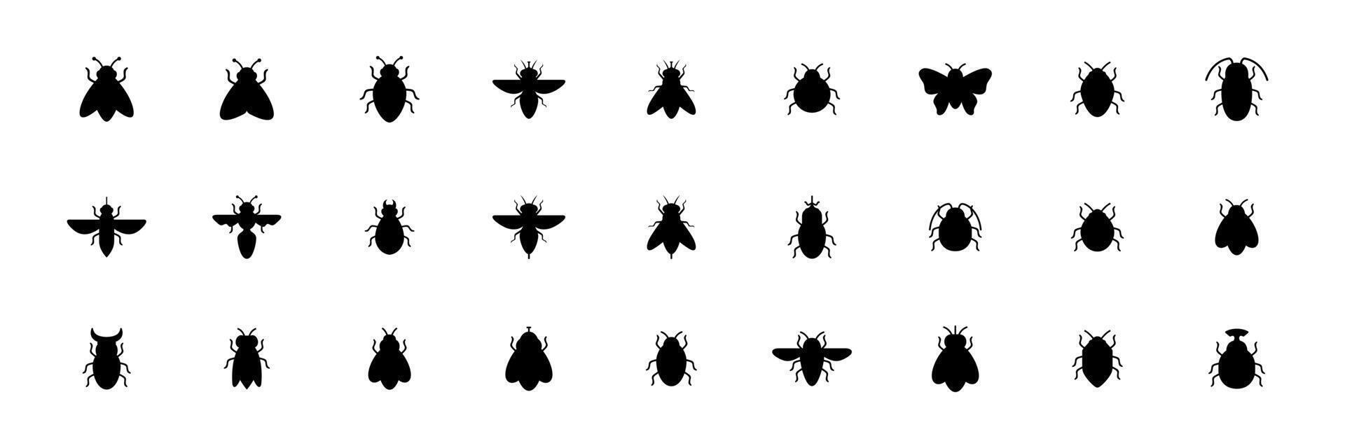 flygande insekt vingar platt modern enkel ikon uppsättning samling logotyp design vektor illustration
