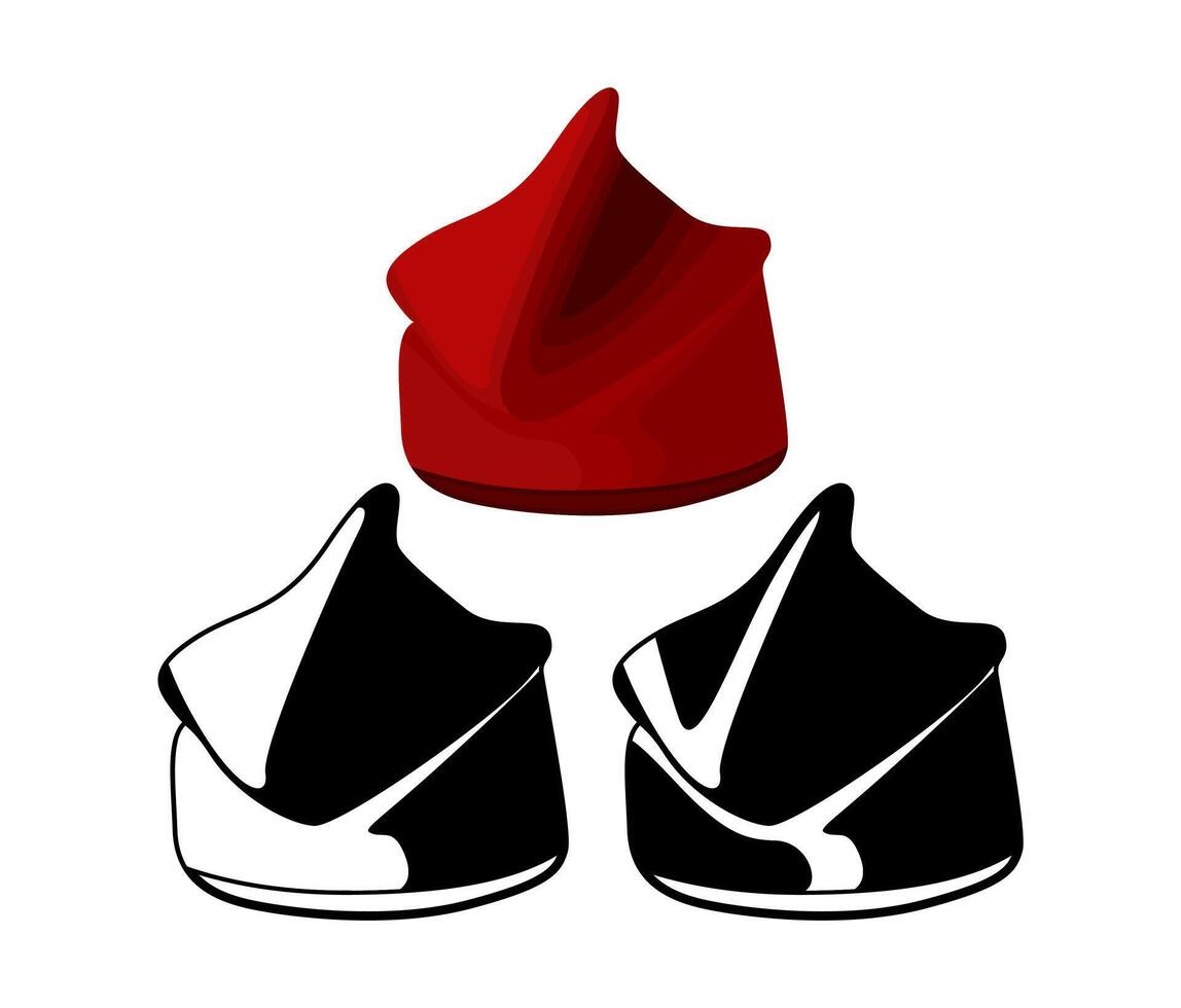 uppsättning barretinas hatt ikon vektor illustration