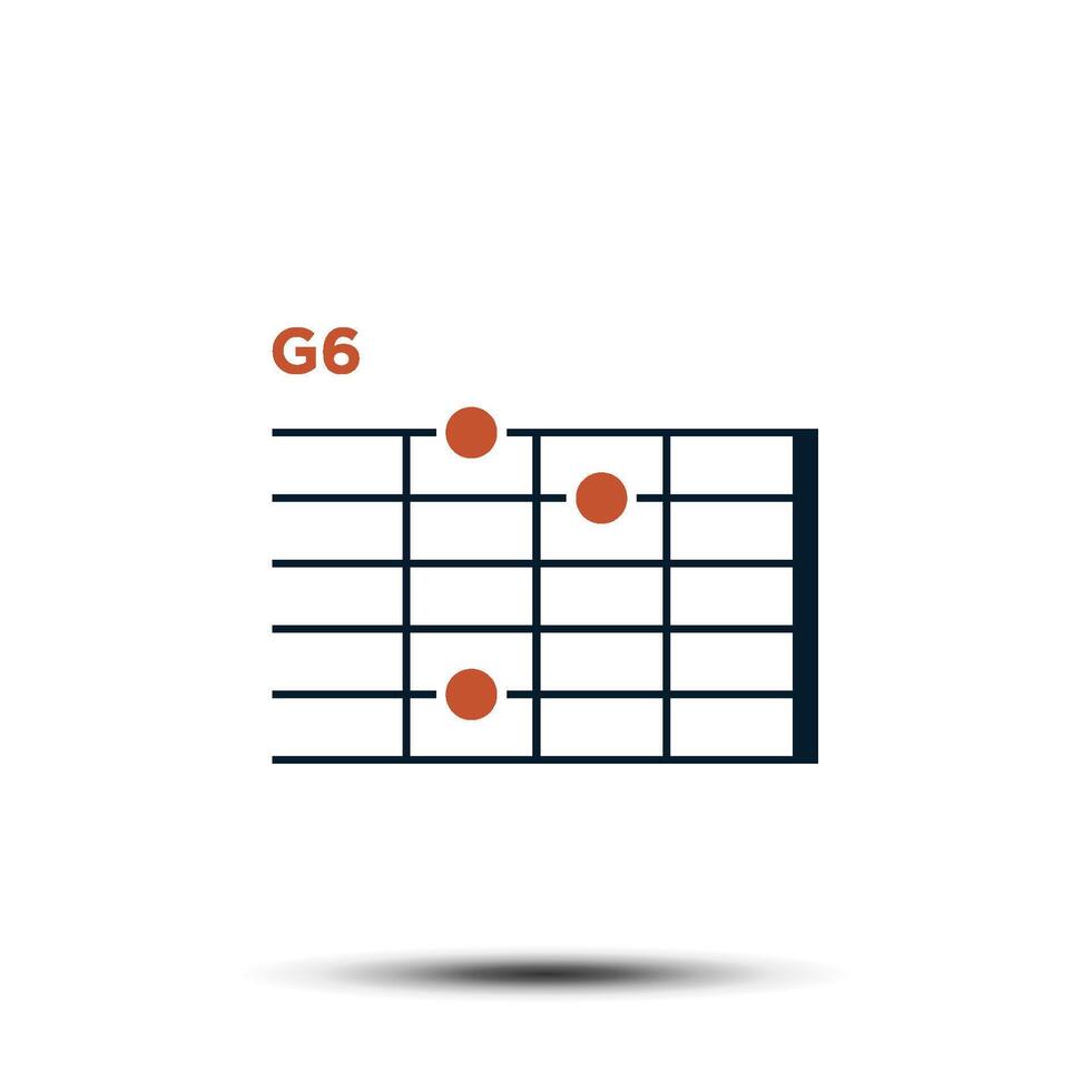 g6, Basic Gitarre Akkord Diagramm Symbol Vektor Vorlage