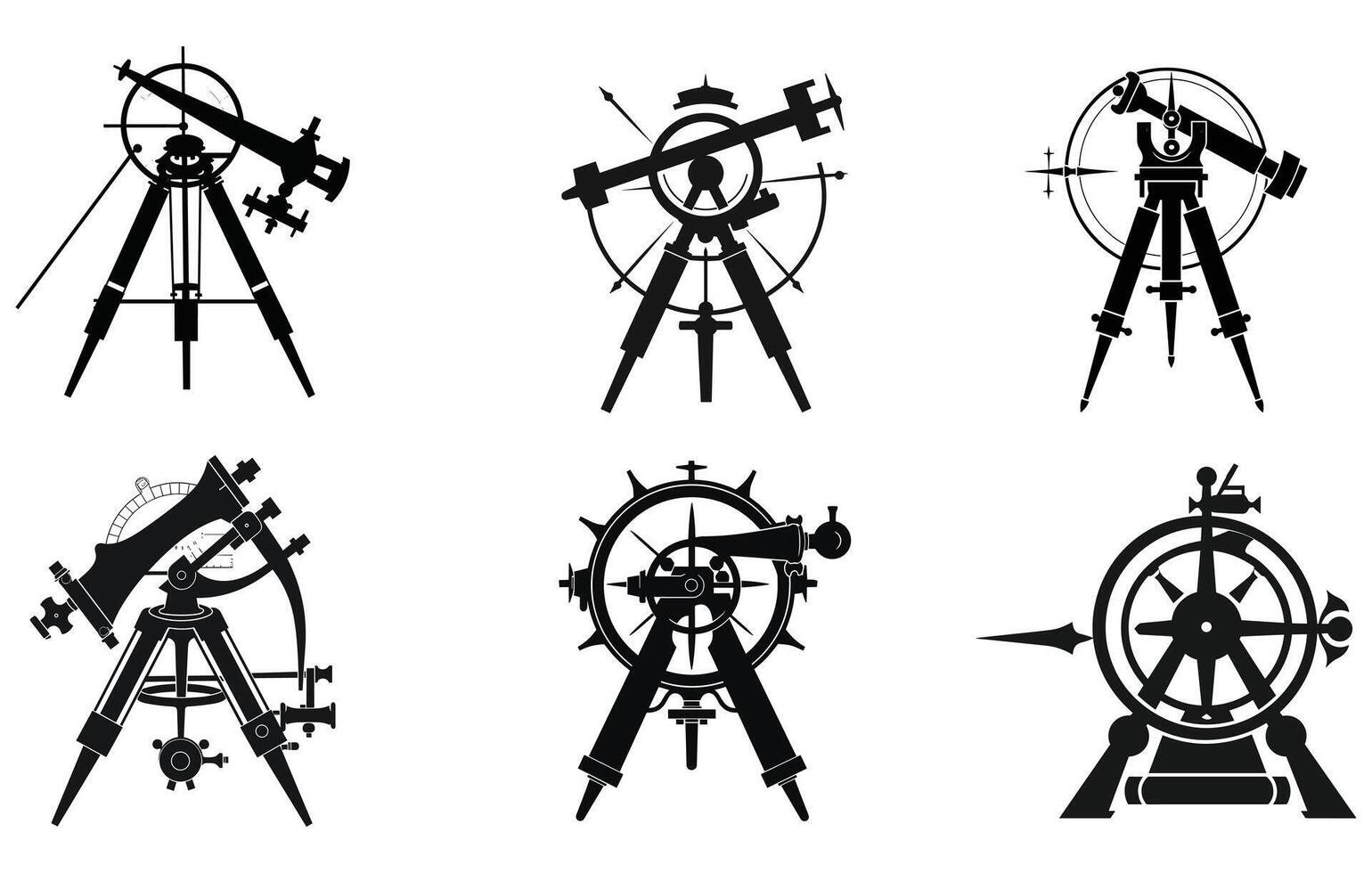 antik sextant är en fartyg navigering silhuett , vektor sextant silhuett, sextantn kompass vektor silhuett