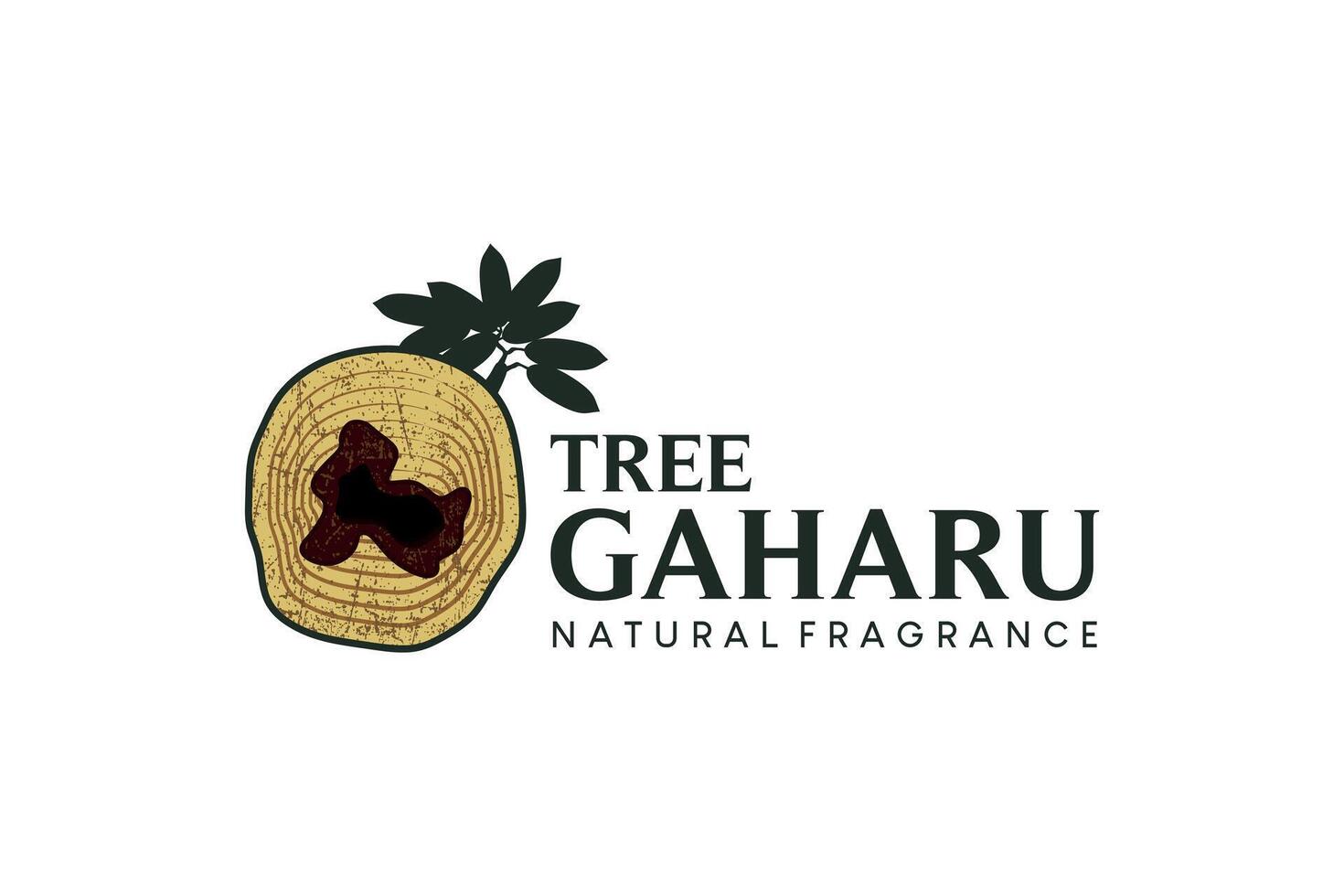 Agarholz Baum Logo Design, natürlich duftend Baum Holz Vektor Illustration