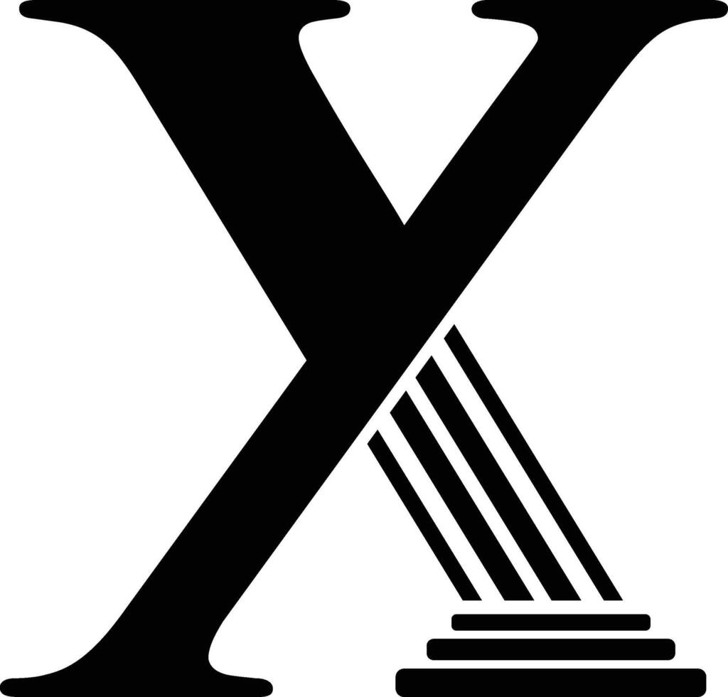 Brief x Säule Gesetz Logo vektor