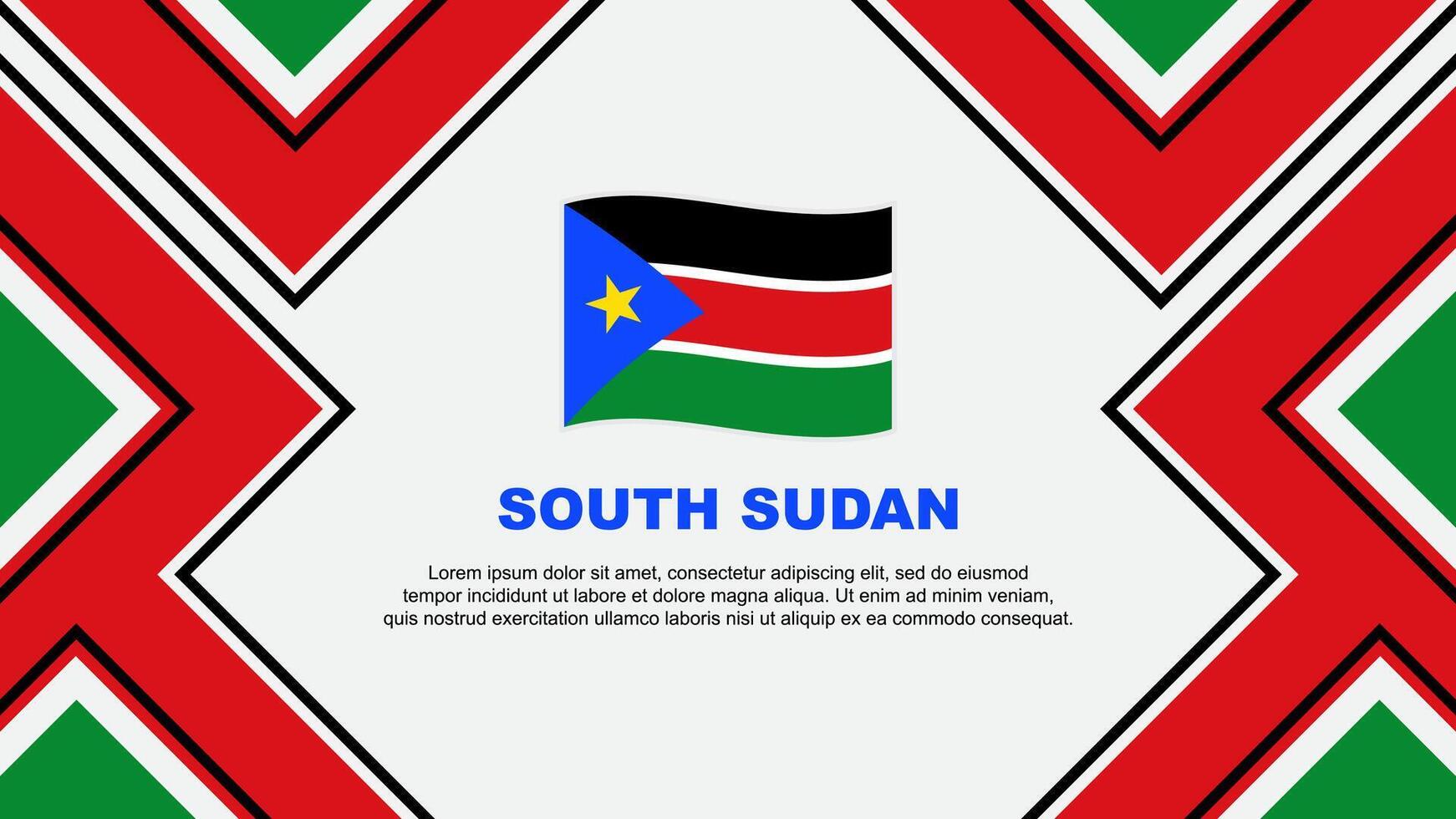 Süd Sudan Flagge abstrakt Hintergrund Design Vorlage. Süd Sudan Unabhängigkeit Tag Banner Hintergrund Vektor Illustration. Süd Sudan Vektor