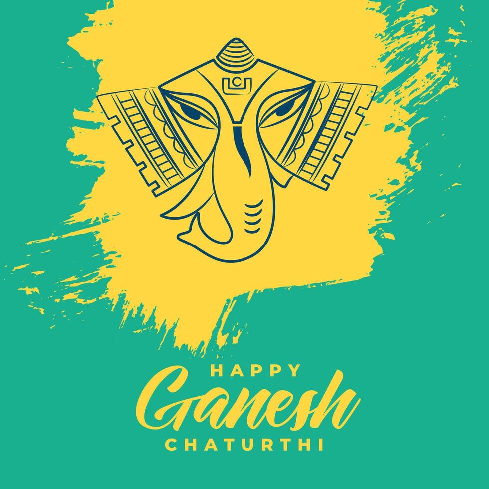 glücklich Ganesh Chaturthi Feier Banner im Farbe Bürste Stil vektor