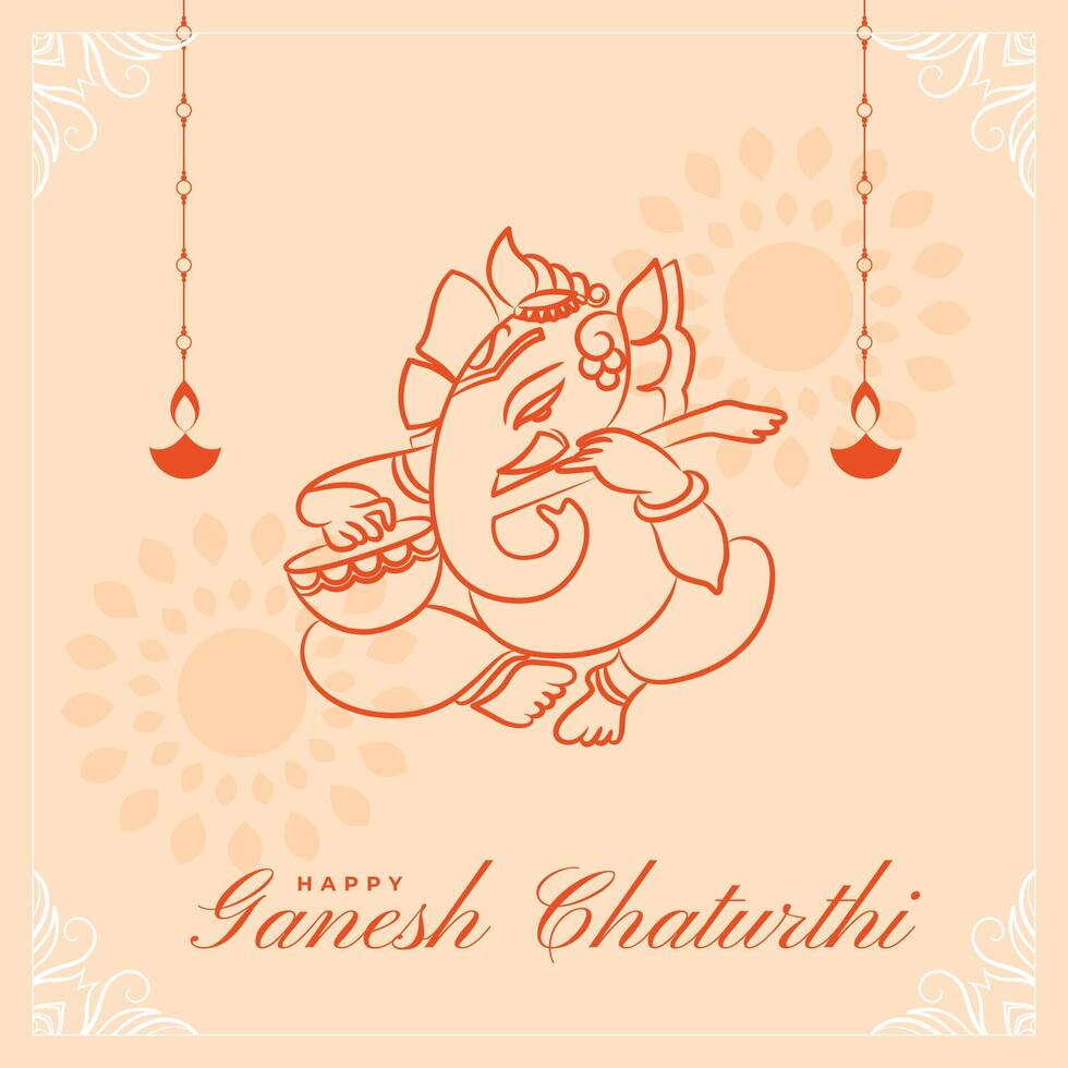 schön Herr Ganesha Design zum Ganesh Chaturthi Festival vektor