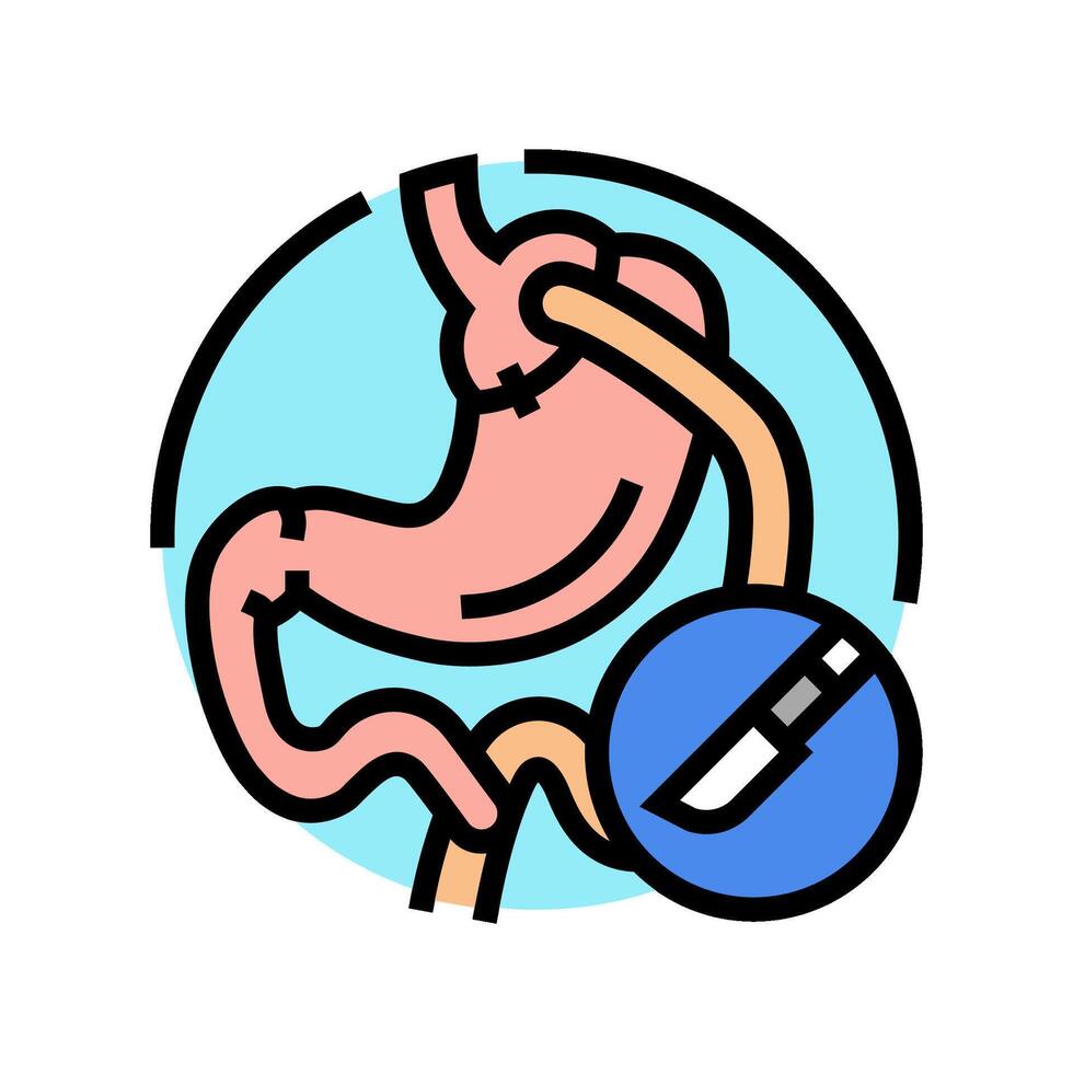 Magen- Bypass Chirurgie Farbe Symbol Vektor Illustration