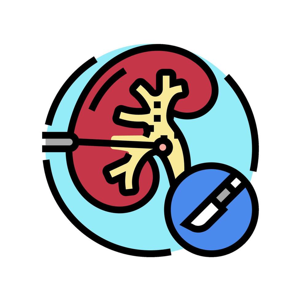 perkutan Nephrolithotomie Farbe Symbol Vektor Illustration