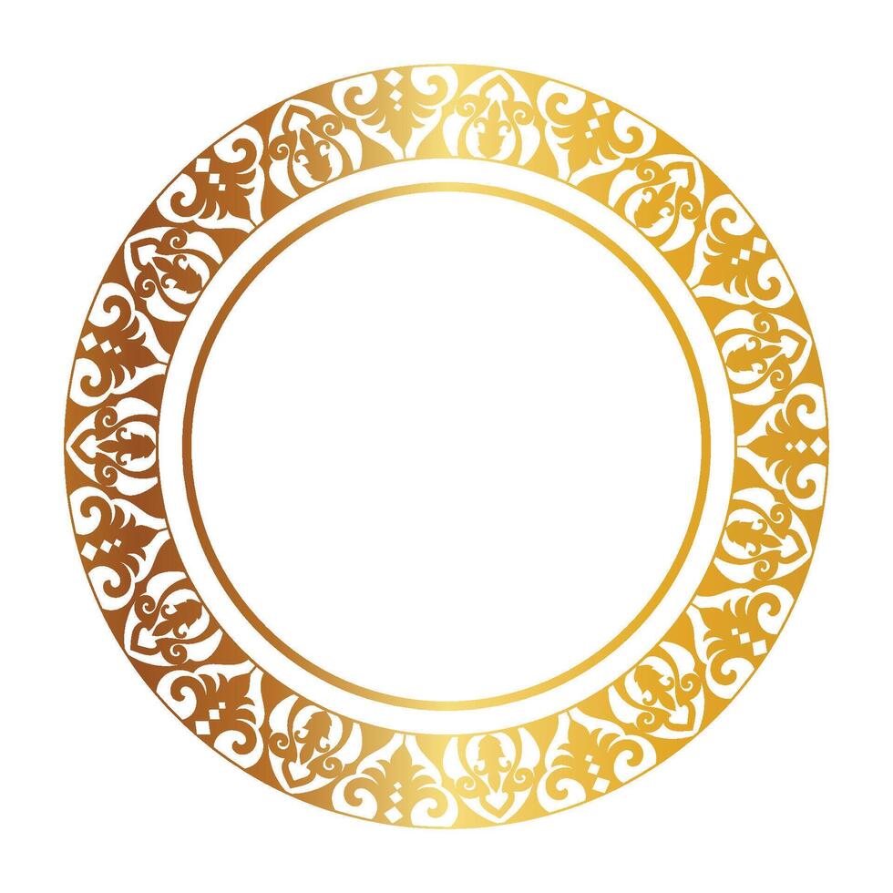 aztec gyllene cirkel ram av krokig löv. sömlös med krokar eller trådar. liknande till de grekisk tangentbord också kallad stepfred design eller xicalcoliuhqui vektor