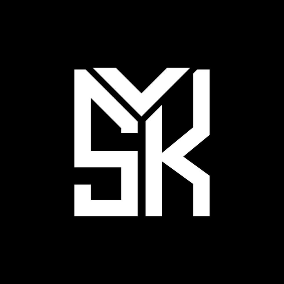 sk brev logotyp design på svart bakgrund. sk kreativ initialer brev logotyp begrepp. sk brev design. vektor