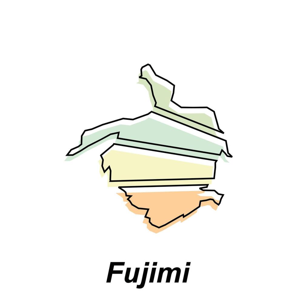 Karta stad av fujimi geometrisk design med färgrik stil, Karta logotyp illustration för din företag vektor