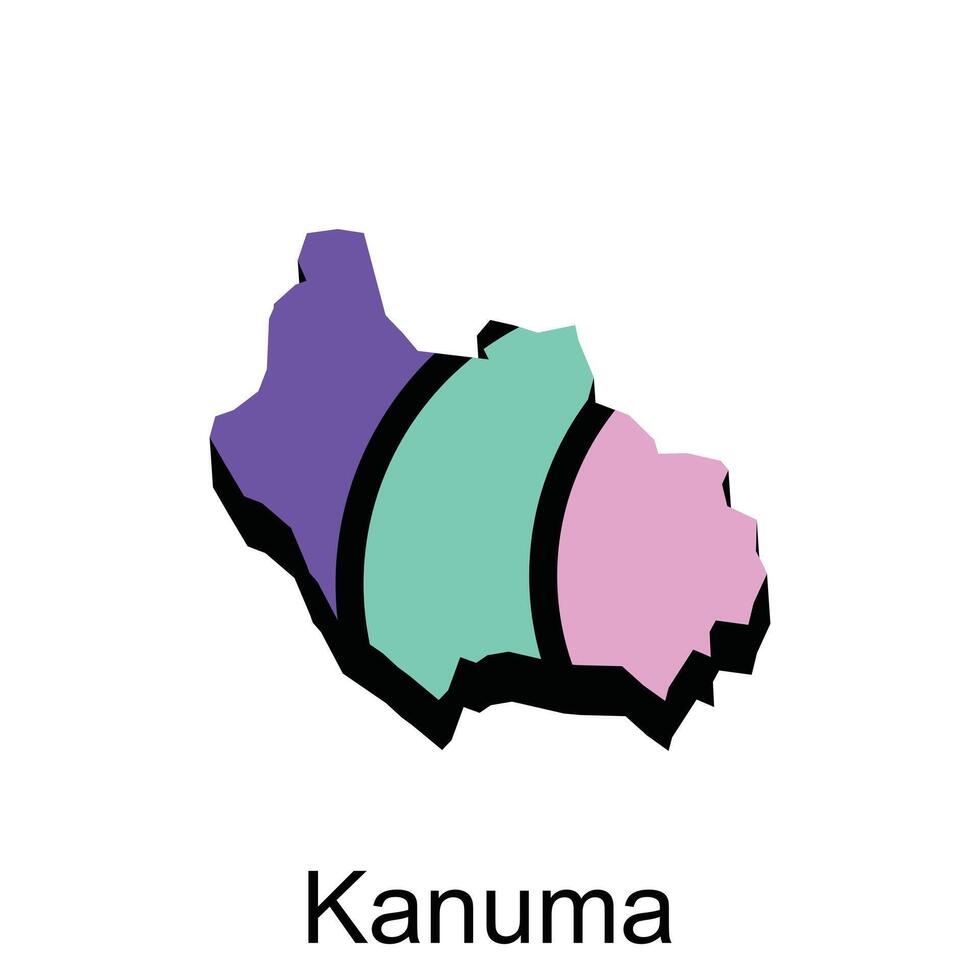 japan värld Karta med namn stad av kanuma, Karta färgrik design mall vektor