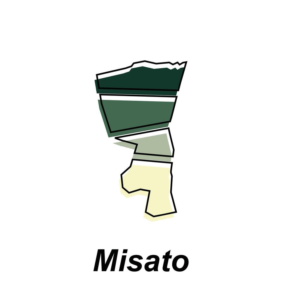 Misato-Küche Stadt hoch detailliert Vektor Karte von Japan Präfektur, Logo Element zum Vorlage