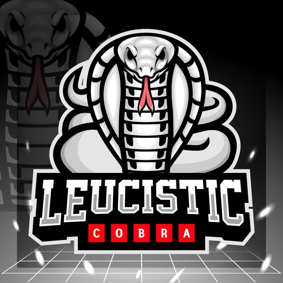 leucistisk kobra orm maskot. esport logotyp design. vektor illustration