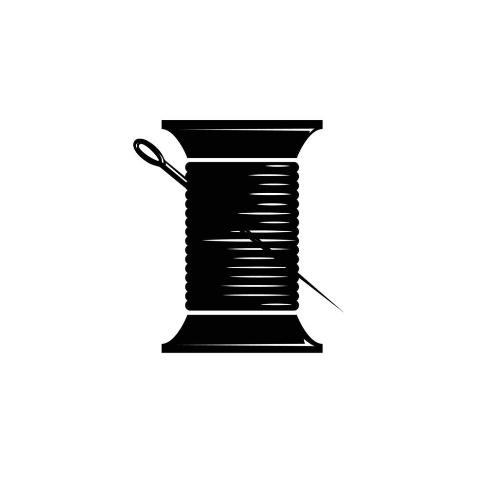 tråd sömnad logotyp ikon isolerat på vektor illustration