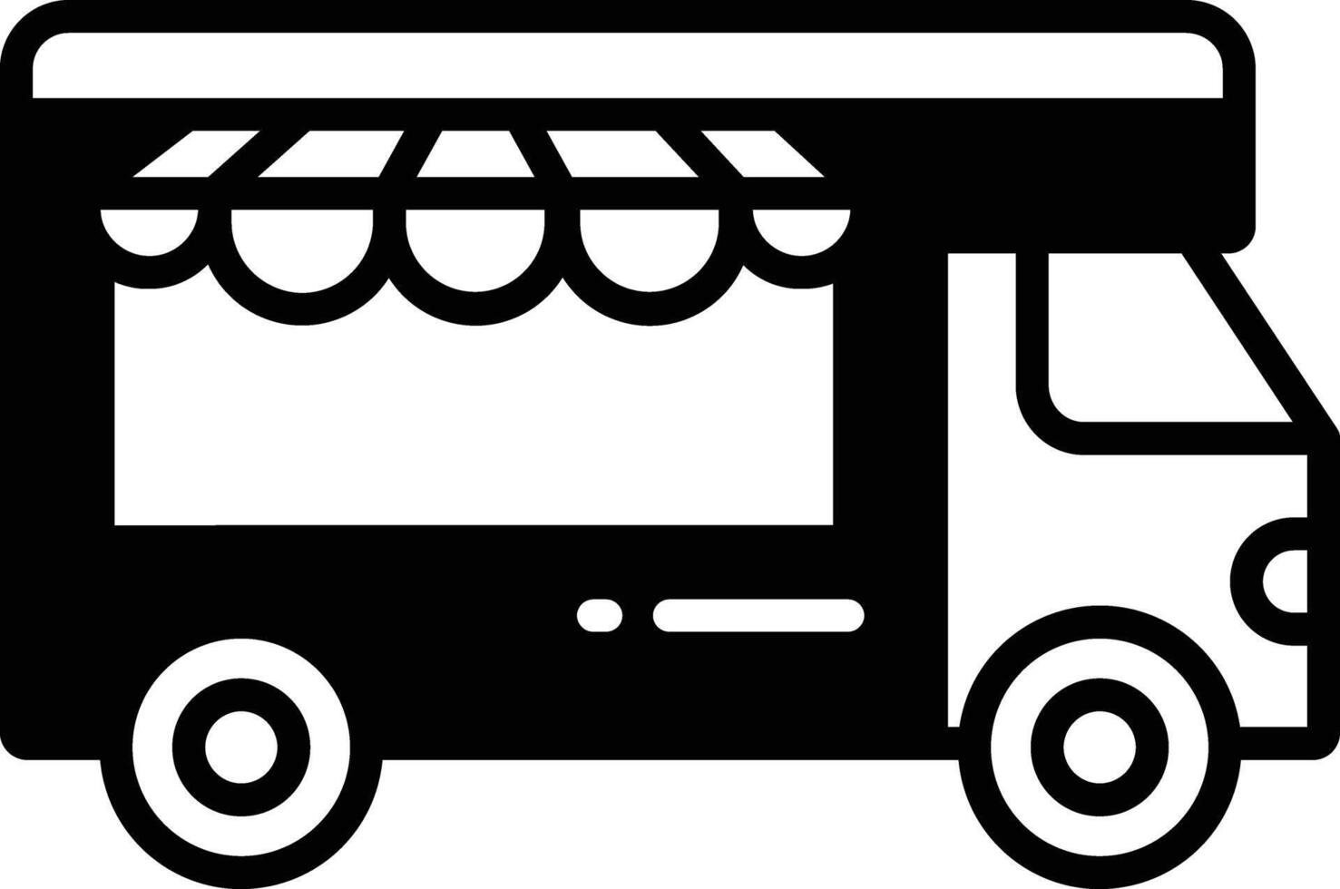 Essen LKW-Glyph und Linie Vektor Illustration