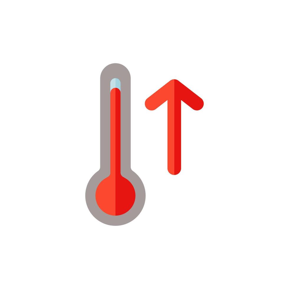 vektor ikon temperatur öka, hög temperatur, på vit bakgrund. ikon isolerat på vit bakgrund, lämplig för webbplatser, bloggar, logotyper, grafisk design, social media, ui, mobil appar.