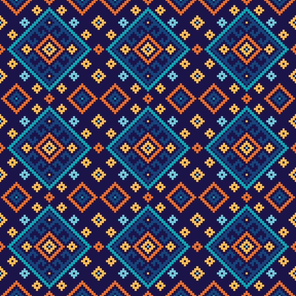en digital konst illustration med en tyg mönster av ruter och trianglar. design för etnisk, motiv, stam, rand, dekorativ, mexikansk, upprepa, triangel, matta, broderi, retro, illustration, mönster. vektor