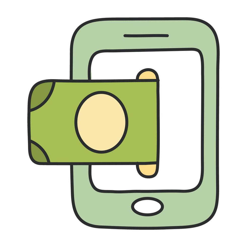 modern design ikon av mobil betalning vektor
