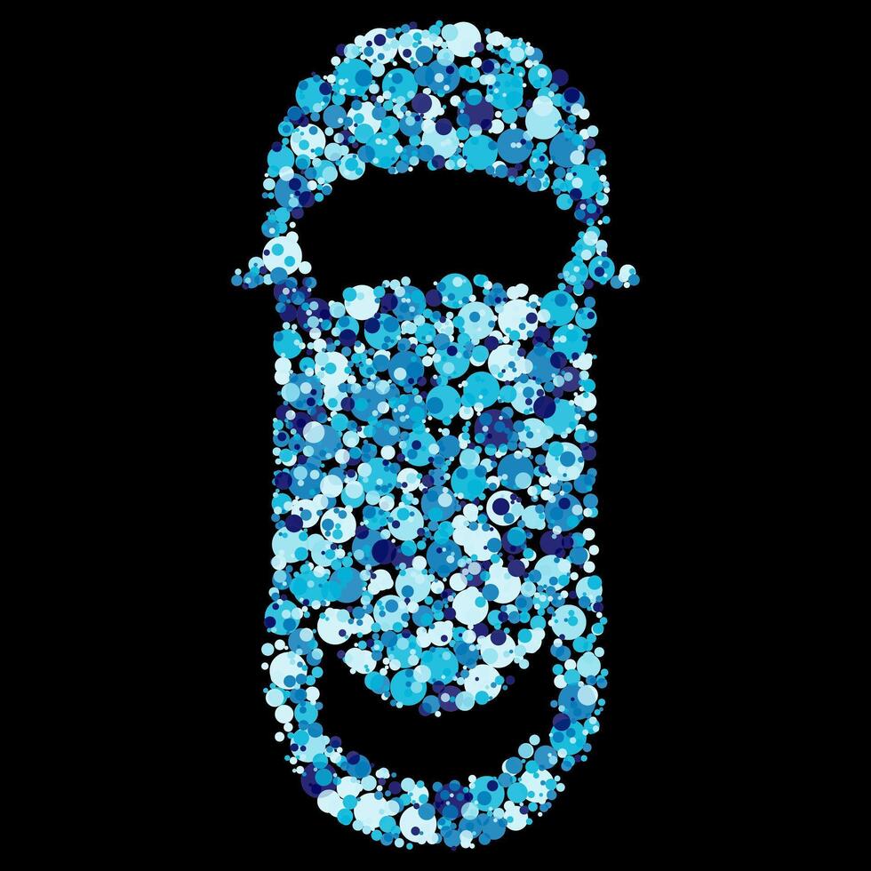 abstrakt blå punkt mosaik- bil illustration på svart bakgrund nyanser bubblor vektor