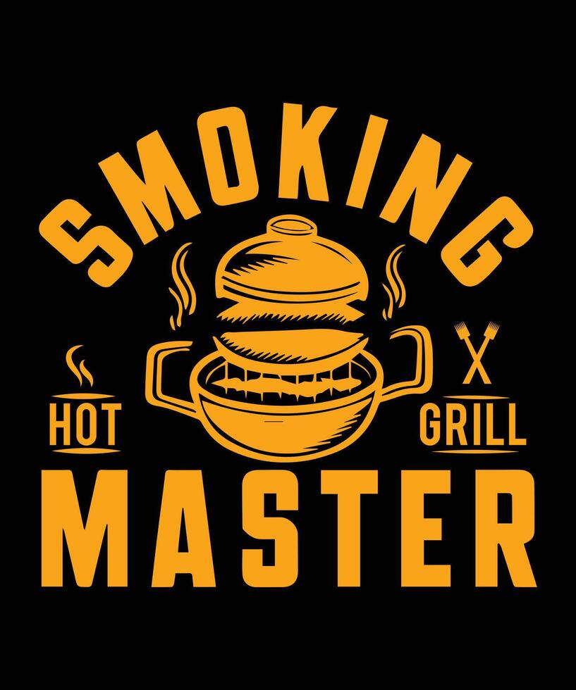 ai genererad rökning varm grill bemästra bbq t-shirt design vektor