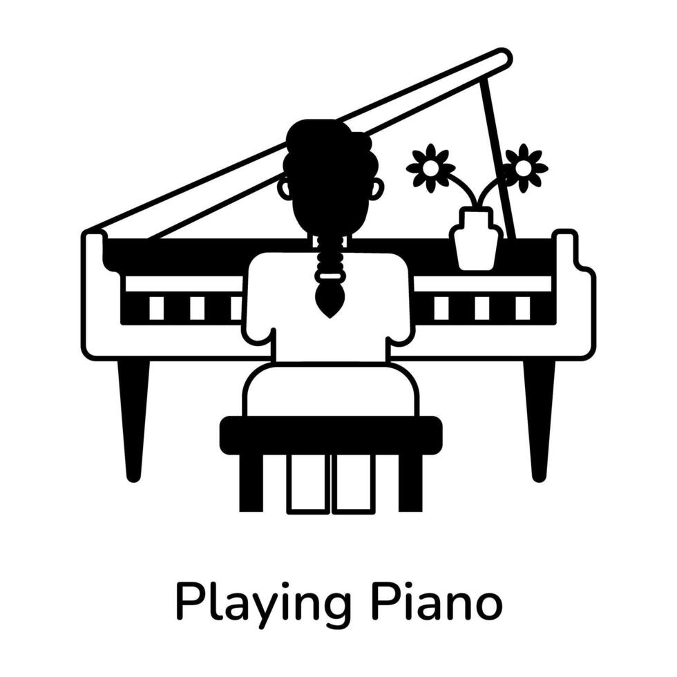 trendig spelar piano vektor