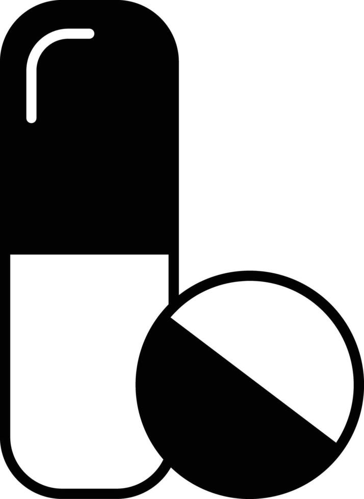 Tabletten Glyphe und Linie Vektor Illustration